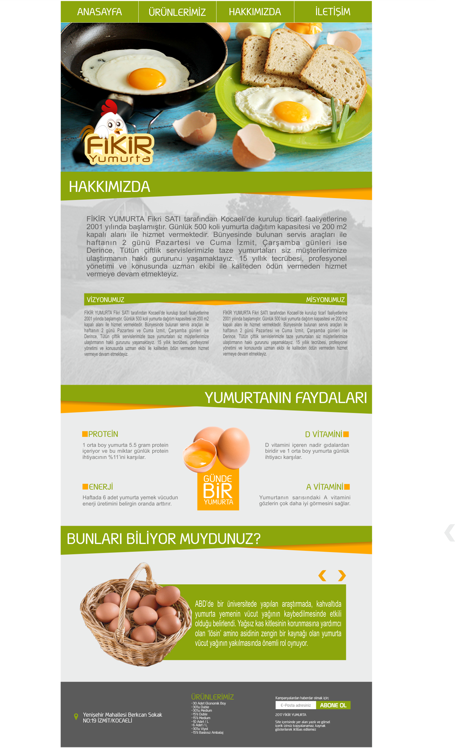 YUMURTA FİRMAMIZA WEB TASARIM
