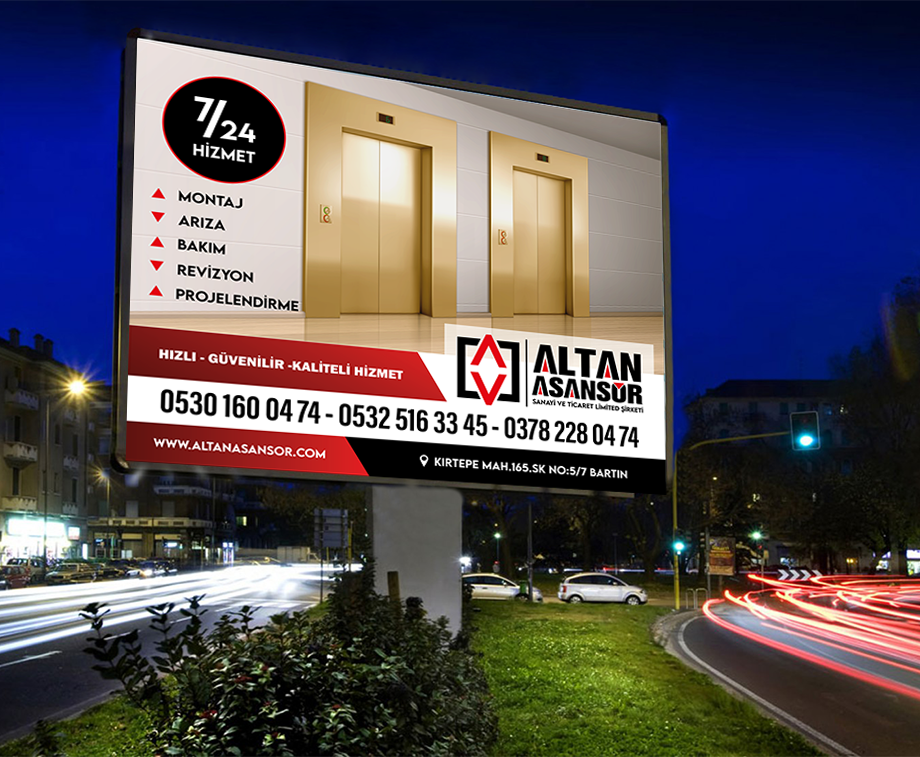 Ana yol kenarlarına tabela tasarımı