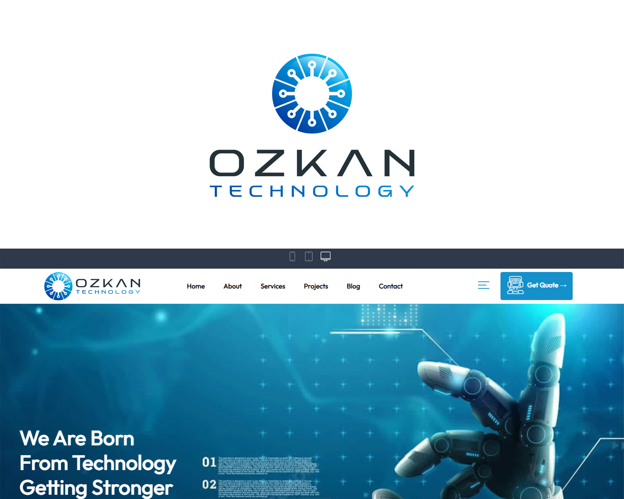 Teknoloji üreten yeni marka için logo